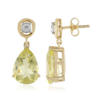 Boucles d'oreilles en argent et Quartz citron