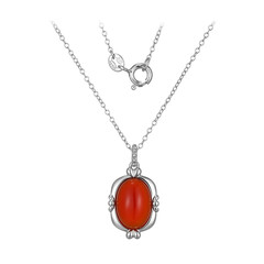 Collier en argent et Agate rouge