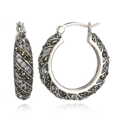 Boucles d'oreilles en argent et Topaze blanche