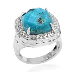 Bague en argent et Turquoise bleue de Mohavie (Faszination Türkis)