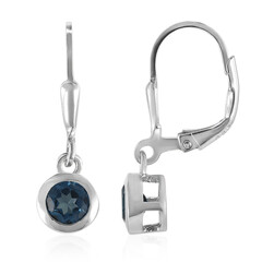 Boucles d'oreilles en argent et Topaze bleu de Londres