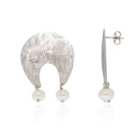 Boucles d'oreilles en argent et Perle de culture d'eau douce (Joias do Paraíso)