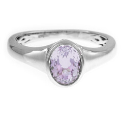 Bague en argent et Kunzite du Brésil