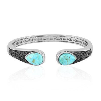 Bracelet en argent et Turquoise bleue de Mohavie