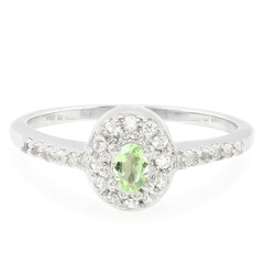 Bague en argent et Grenat vert menthe de Merelani