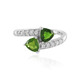 Bague en argent et Diopside de Russie