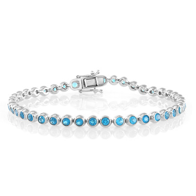 Bracelet en argent et Apatite bleu néon