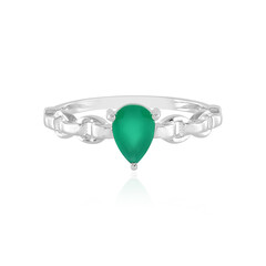 Bague en argent et Onyx vert