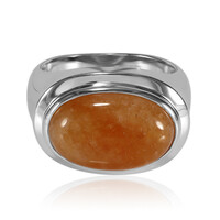 Bague en argent et Aventurine orange