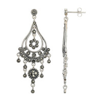 Boucles d'oreilles en argent et Marcassite