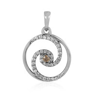 Pendentif en argent et Diamant champagne I2