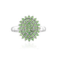 Bague en argent et Grenat Tsavorite du Kenya