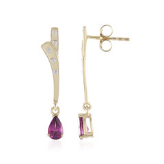 Boucles d'oreilles en or et Grenat magenta (de Melo)