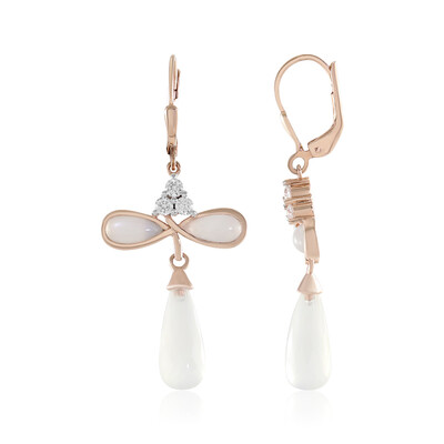 Boucles d'oreilles en argent et Calcédoine blanche (KM by Juwelo)