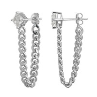 Boucles d'oreilles en argent et Topaze blanche