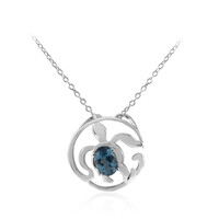 Collier en argent et Topaze bleu de Londres