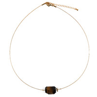 Collier en acier inoxydable et Œil de Tigre