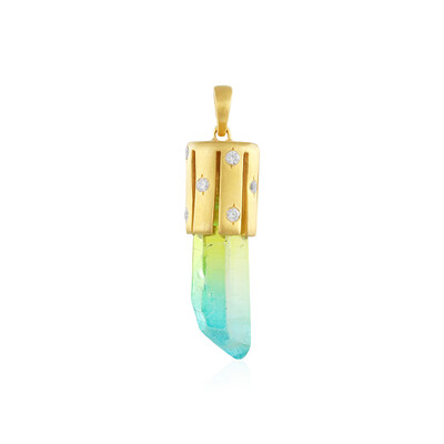 Pendentif en argent et Quartz multicolore (MONOSONO COLLECTION)