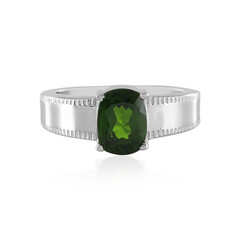 Bague en argent et Diopside de Russie