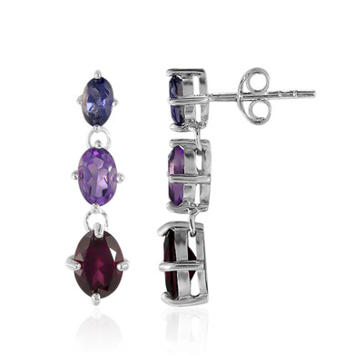 Boucles d'oreilles en argent et Grenat Rhodolite