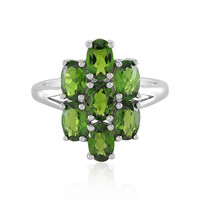 Bague en argent et Diopside de Russie