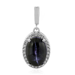 Pendentif en argent et Diopside étoilé d'Inde