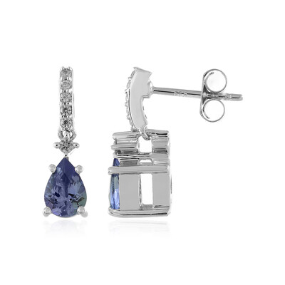 Boucles d'oreilles en argent et Tanzanite non chauffée