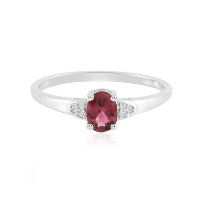 Bague en argent et Tourmaline rose du Brésil