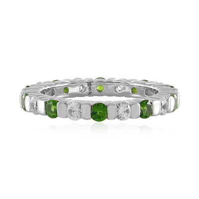 Bague en argent et Diopside de Russie