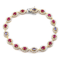 Bracelet en argent et Rubis de Birmanie (Gems en Vogue)