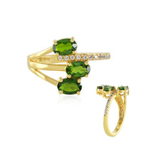 Bague en argent et Diopside de Russie