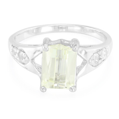 Bague en argent et Kunzite jaune canari