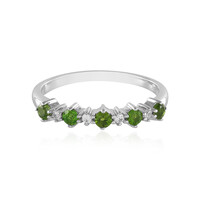 Bague en argent et Diopside de Russie