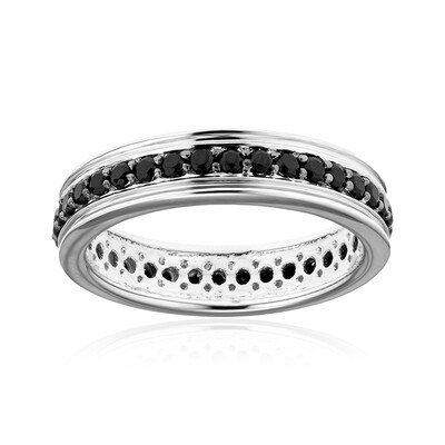 Bague en argent et Spinelle noir