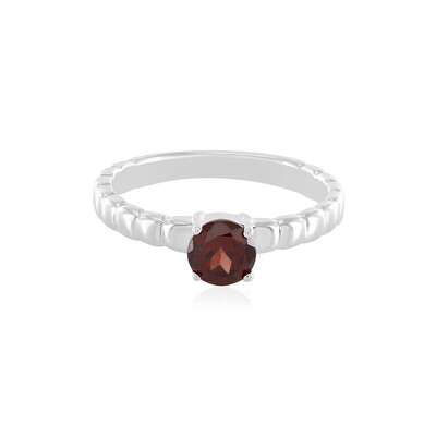 Bague en argent et Zircon rouge