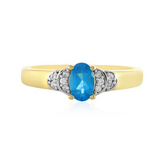 Bague en argent et Apatite bleu néon