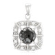 Pendentif en argent et Obsidienne Flocon-de-Neige