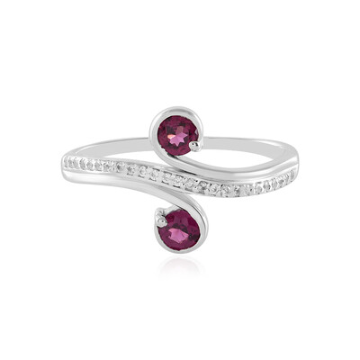 Bague en argent et Grenat magenta