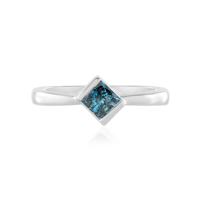 Bague en argent et Diamant bleu I3