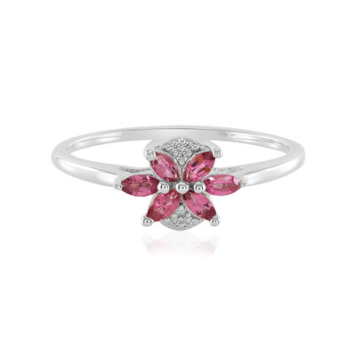 Bague en argent et Tourmaline rose du Brésil