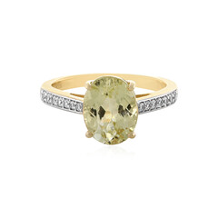 Bague en or et Kunzite jaune canari