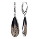 Boucles d'oreilles en argent et Bois de palmier fossilisé