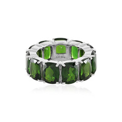 Bague en argent et Diopside de Russie