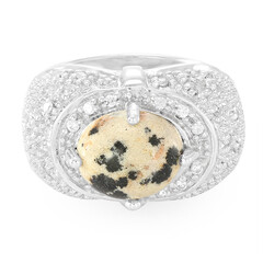 Bague en argent et Jaspe Dalmatien