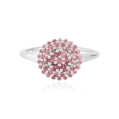 Bague en argent et Tourmaline rose du Brésil