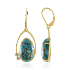 Boucles d'oreilles en argent et Turquoise bleue cuivrée de Mohave (Faszination Türkis)