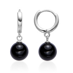 Boucles d'oreilles en argent et Onyx noir