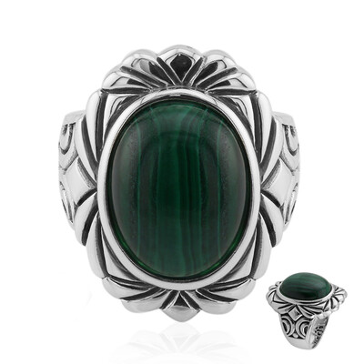 Bague en argent et Malachite (Art of Nature)