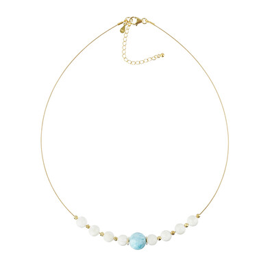 Collier en acier inoxydable et Larimar