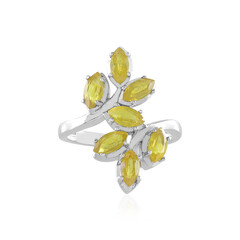 Bague en argent et Saphir jaune de Madagascar